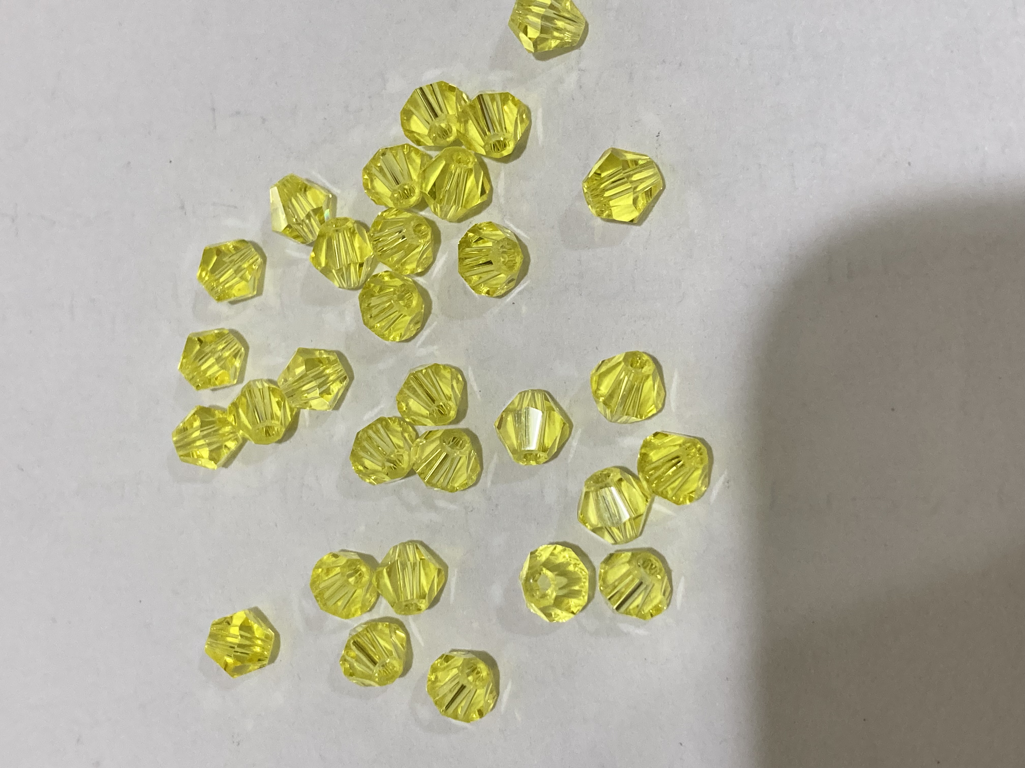 Glass Lemon 6mm Bicone Beads